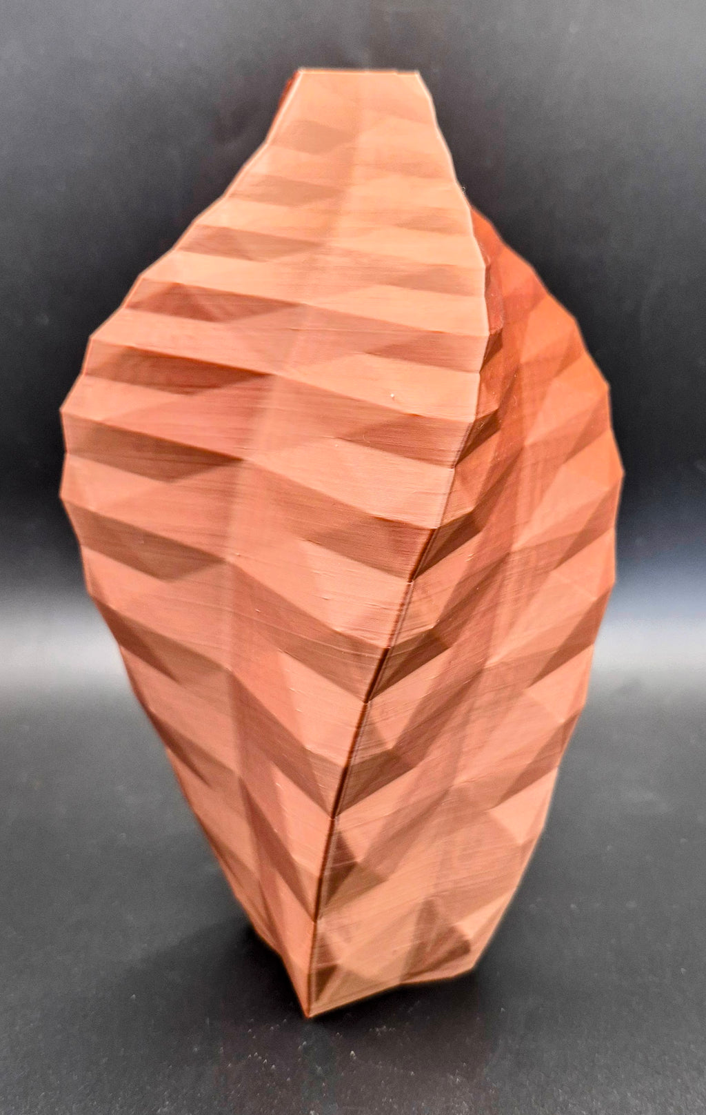 Geometric Twist Vase 6½" — Coffee Brown