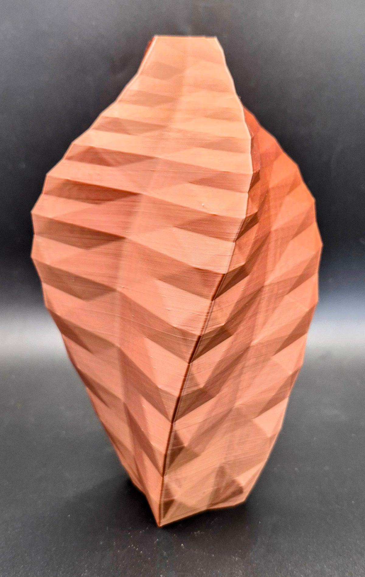 Geometric Twist Vase 6½" — Coffee Brown