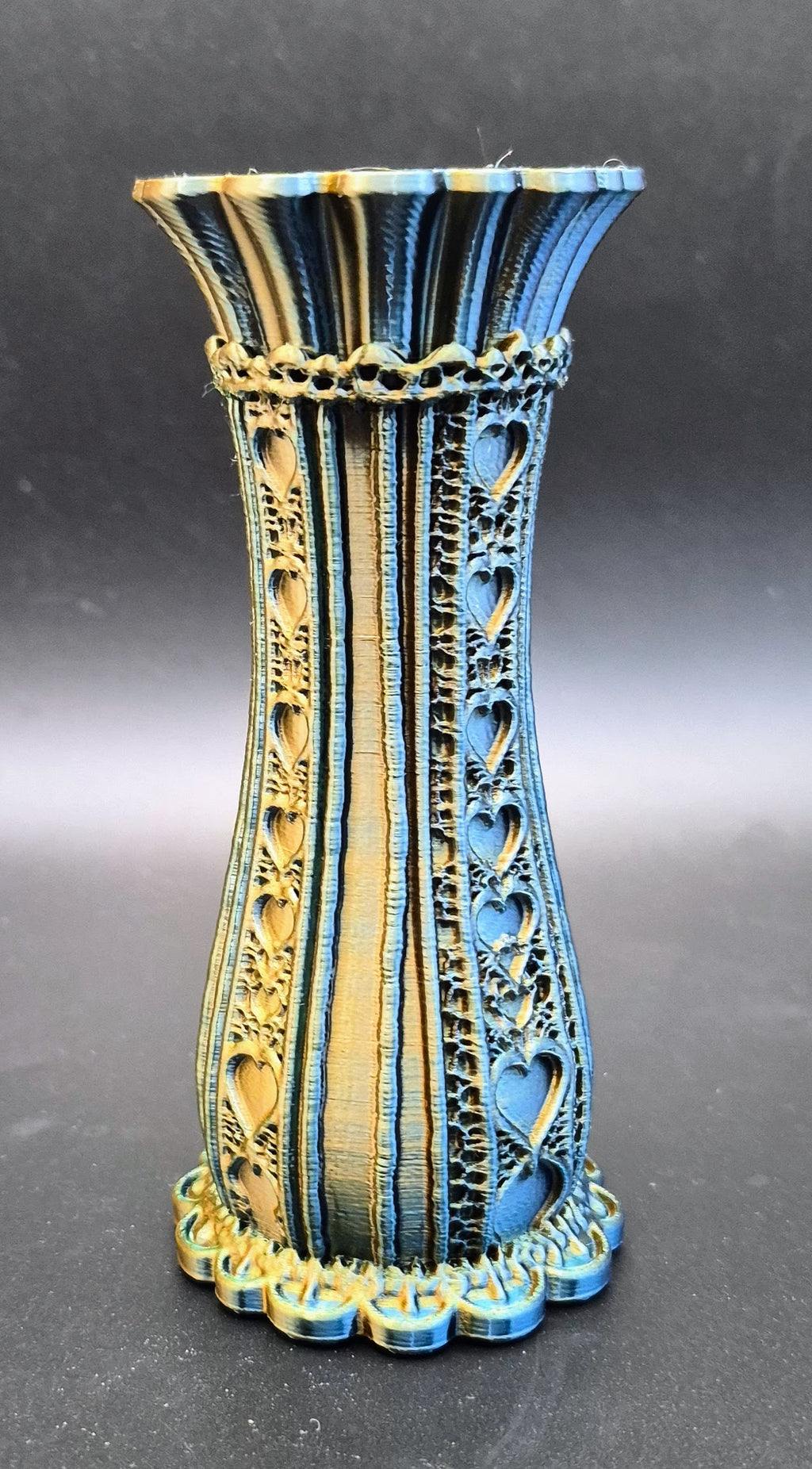 Lace Vase Trinket Bowl 5" — Blue, Green & Bronze Gradient