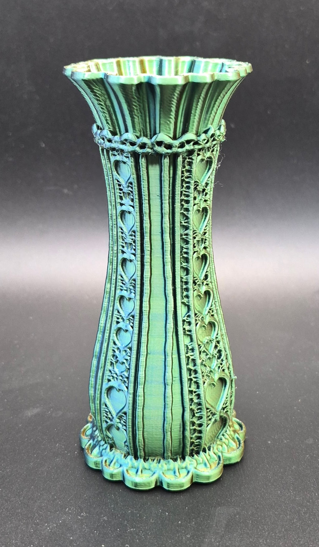 Lace Vase Trinket Bowl 5" — Blue, Green & Bronze Gradient
