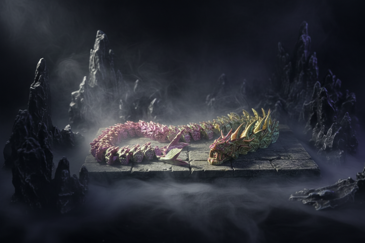 Imperial Dragon – 25" Articulated Figurine | Moving Mouth | Color-Shift