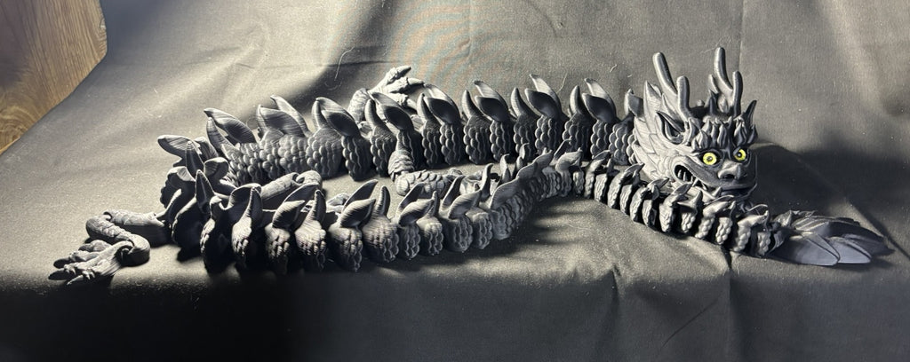 40" Articulated Black Imperial Dragon
