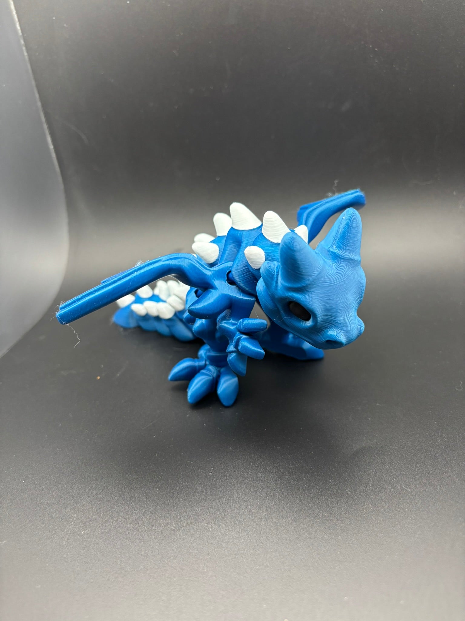 Cobalt Hatchling — Articulated Baby Dragon Figurine