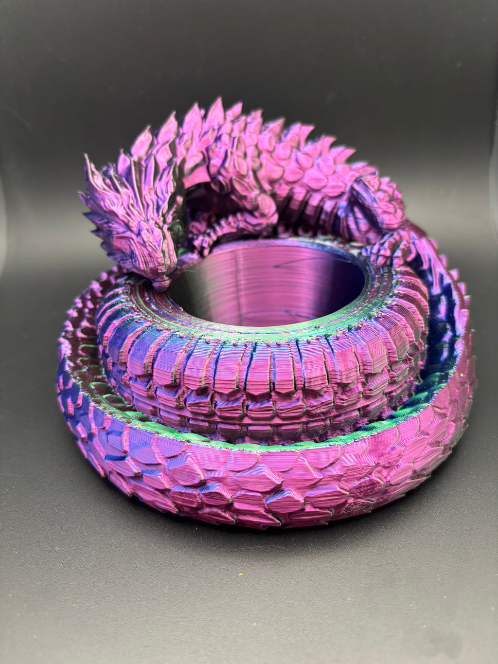 Coiled Dragon Trinket Dish | Color-Shift | 4" Tall
