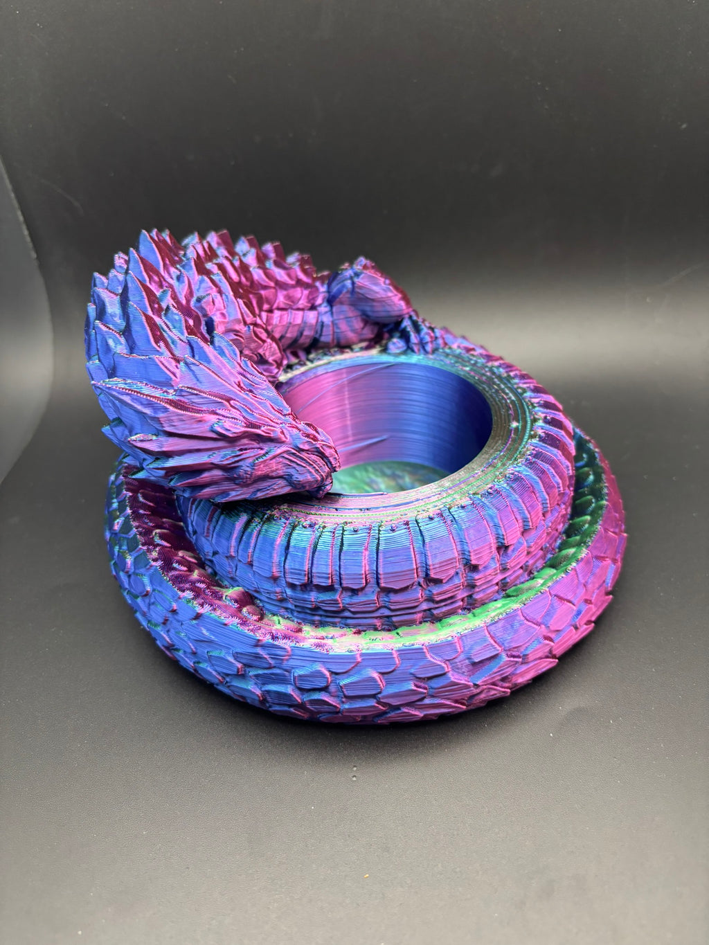 Coiled Dragon Trinket Dish | Color-Shift | 4" Tall