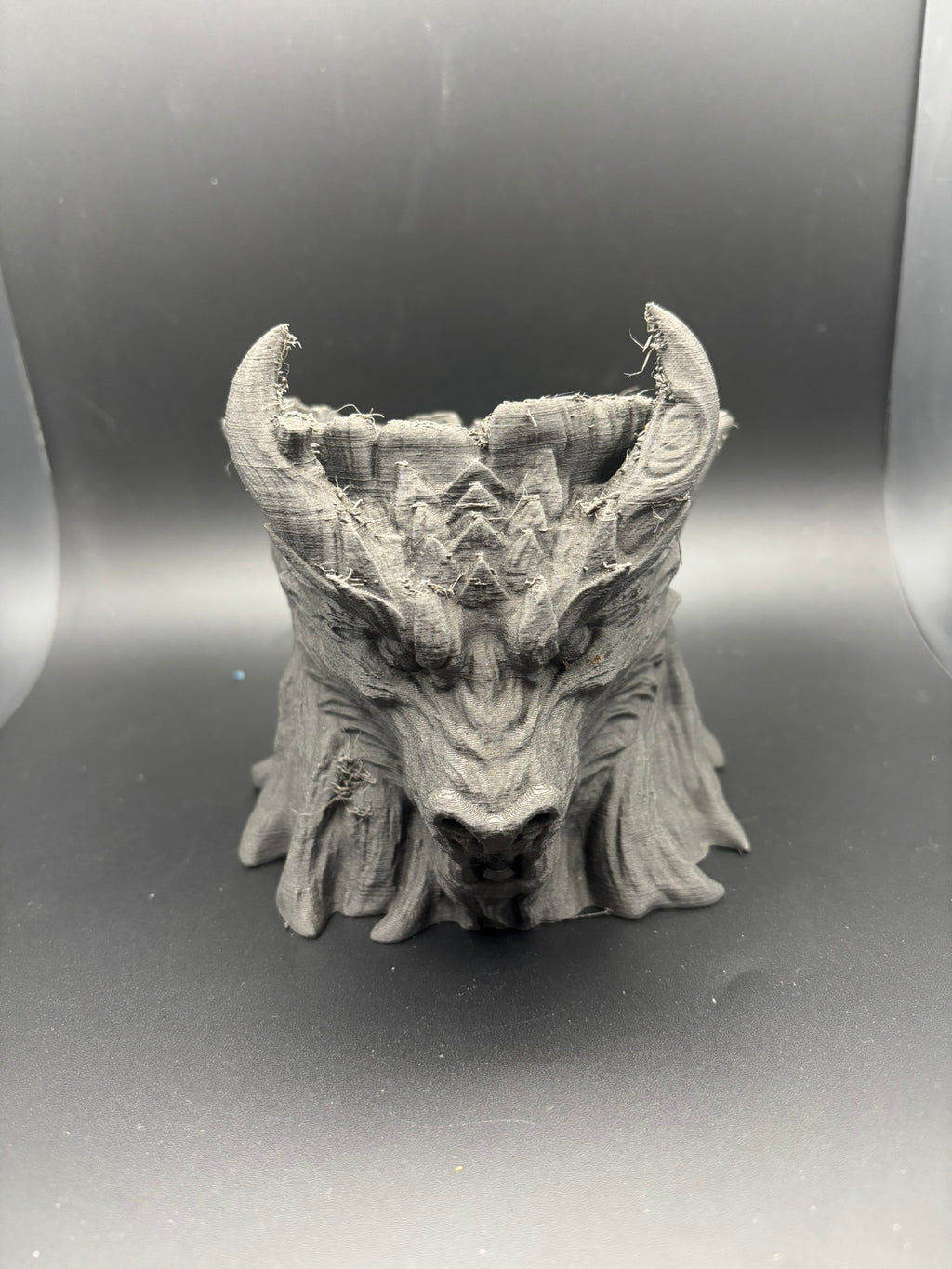 Dragon Tree Stump Pen & Desk Organizer | Matte Black | 4.5" Tall