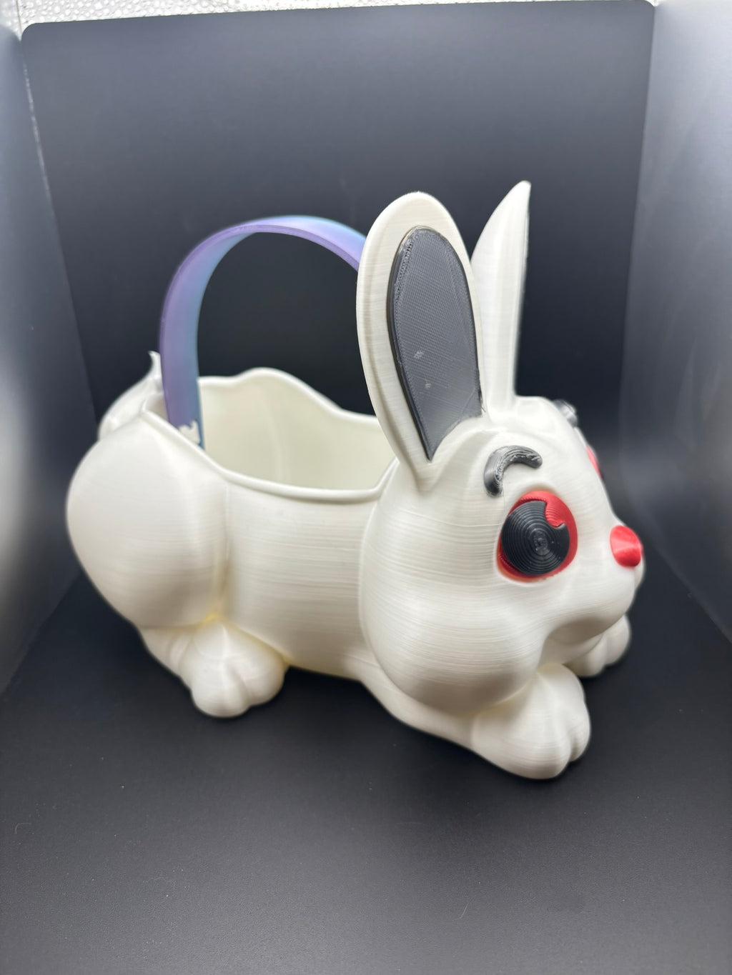 Creepy-Cute Bunny Basket — 3D Printed with Handle