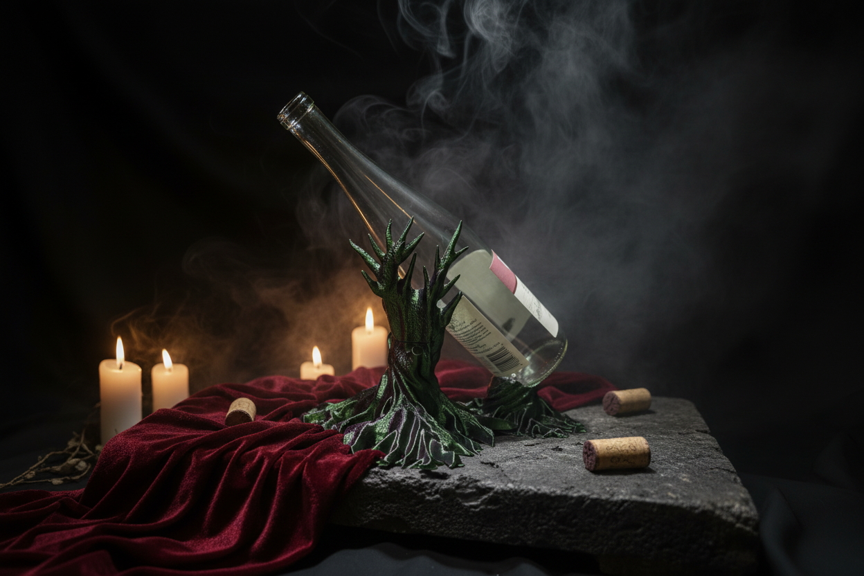 Dead Tree Wine Holder - Dark Fantasy Scene