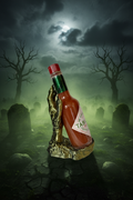 Gold Zombie Hand Tabasco Holder Enhanced