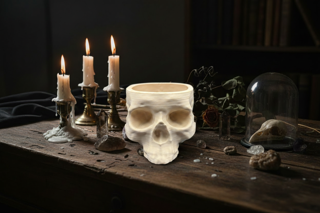 Skull Planter in Dark Fantasy Scene