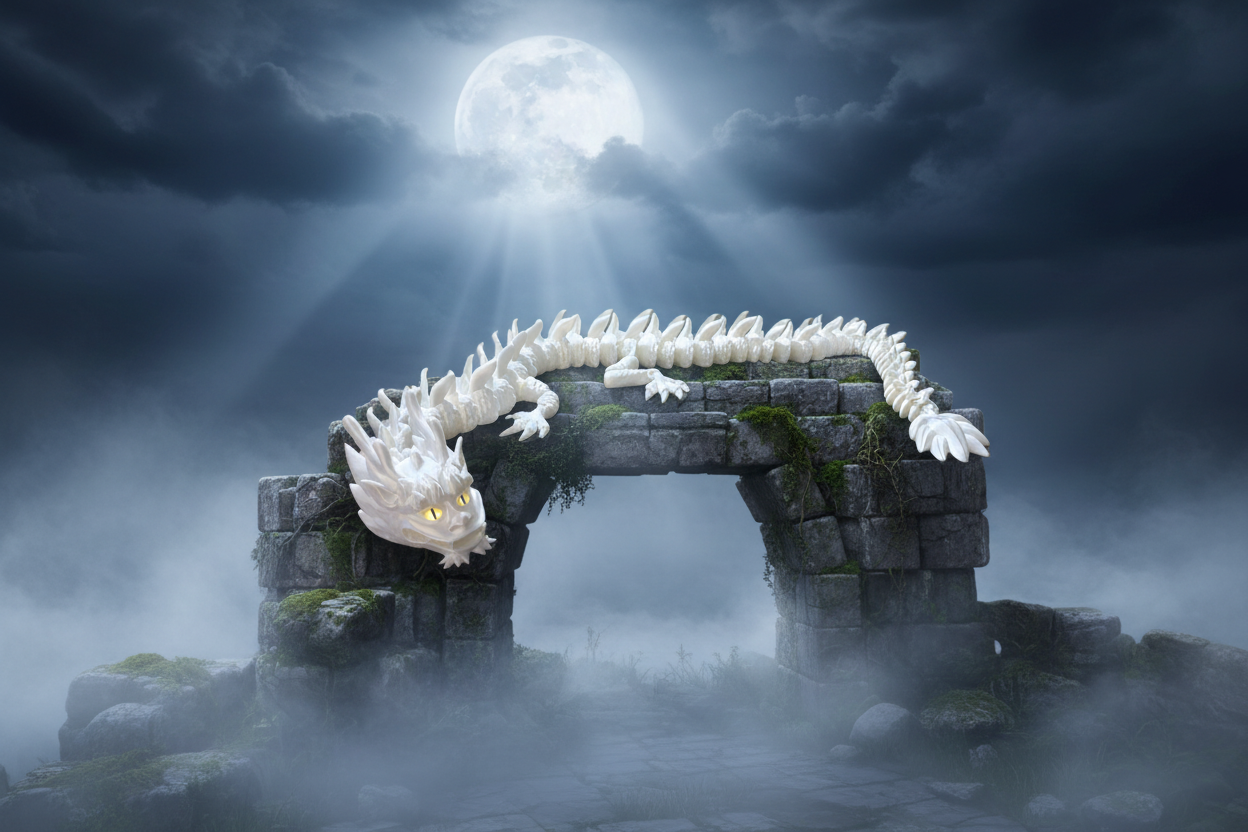 White Articulated Dragon Enhanced